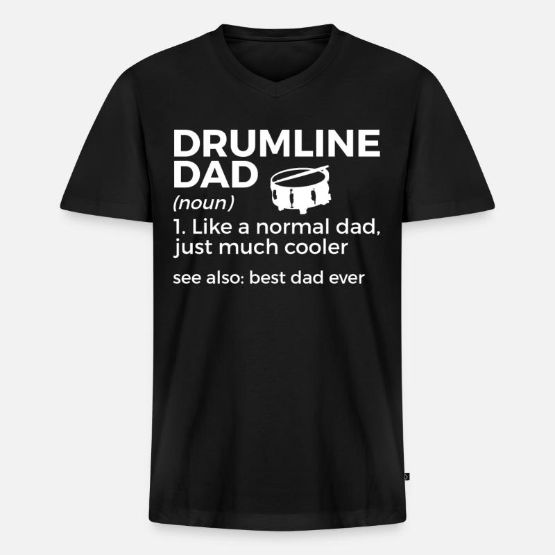 Drumline Trommeln Geschenk - Männer Premium Bio T-Shirt mit V-Ausschnitt - Schwarz