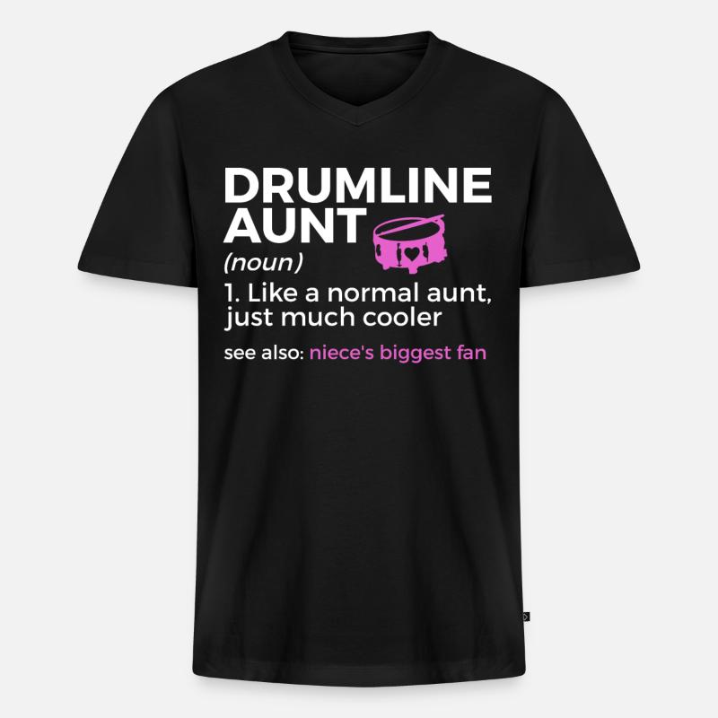 Drumline Trommeln Geschenk - Männer Premium Bio T-Shirt mit V-Ausschnitt - Schwarz