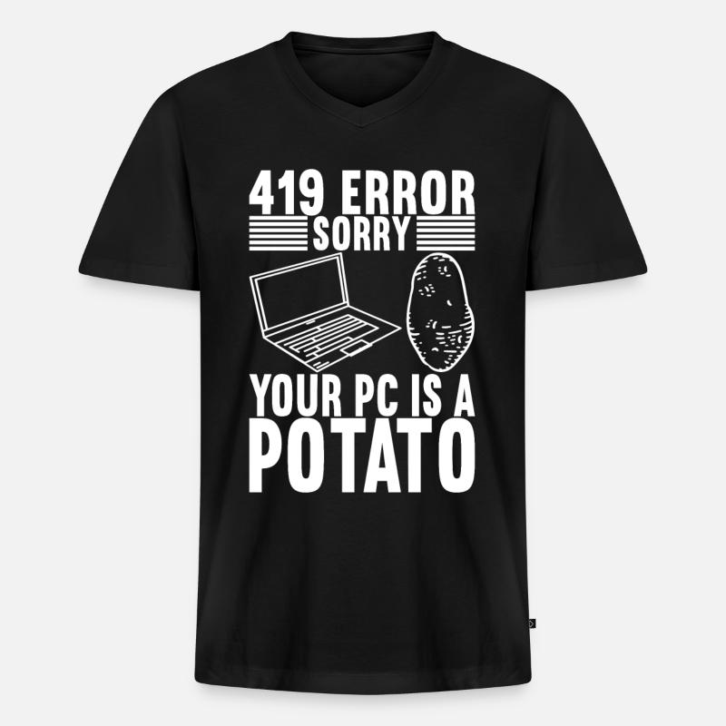 Programmierer Informatiker - Männer Premium Bio T-Shirt mit V-Ausschnitt - Schwarz