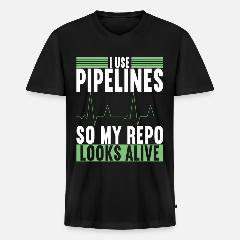 Programmierer Informatiker - Männer Premium Bio T-Shirt mit V-Ausschnitt - Schwarz