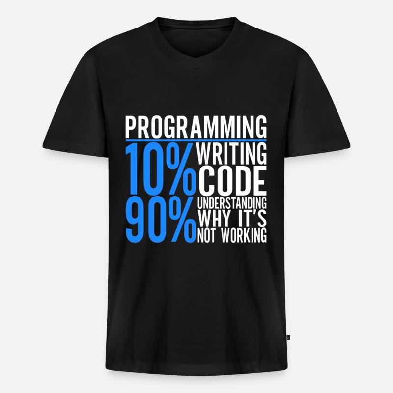 Programmer Computer Scientist - Men's Premium Organic T-shirt with V-neck - black