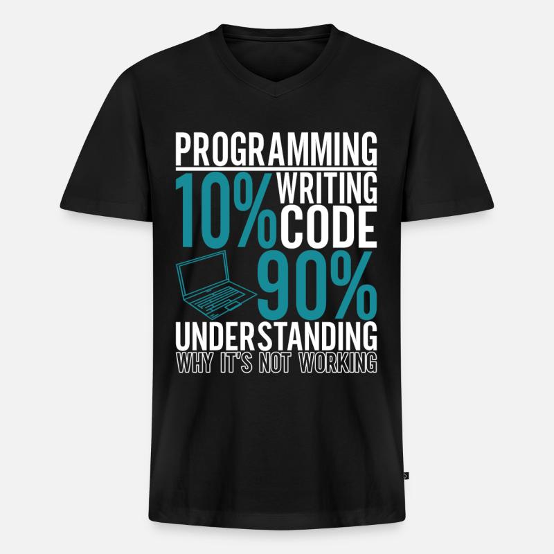 Programmer Computer Scientist - Men's Premium Organic T-shirt with V-neck - black