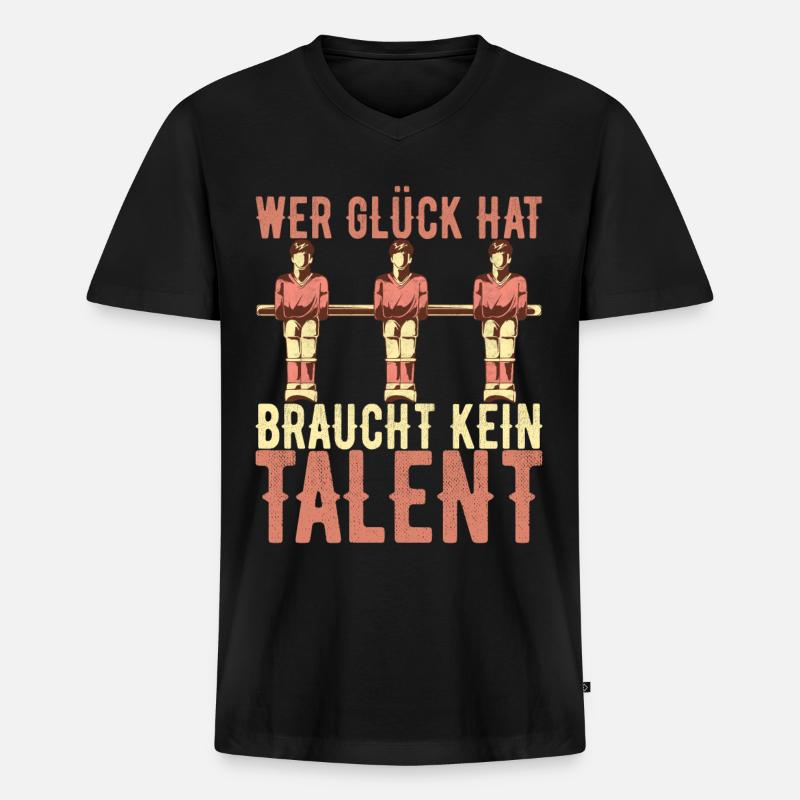 Tischfussball Tischkicker - Männer Premium Bio T-Shirt mit V-Ausschnitt - Schwarz