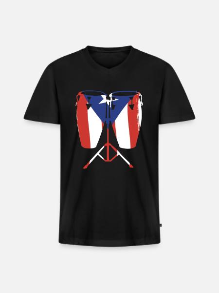 Konga musician - Men's Premium Organic T-shirt with V-neck - black