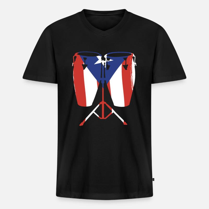 Konga Musiker - Männer Premium Bio T-Shirt mit V-Ausschnitt - Schwarz