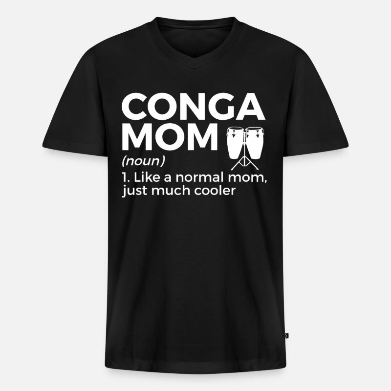 Konga Musiker - Männer Premium Bio T-Shirt mit V-Ausschnitt - Schwarz