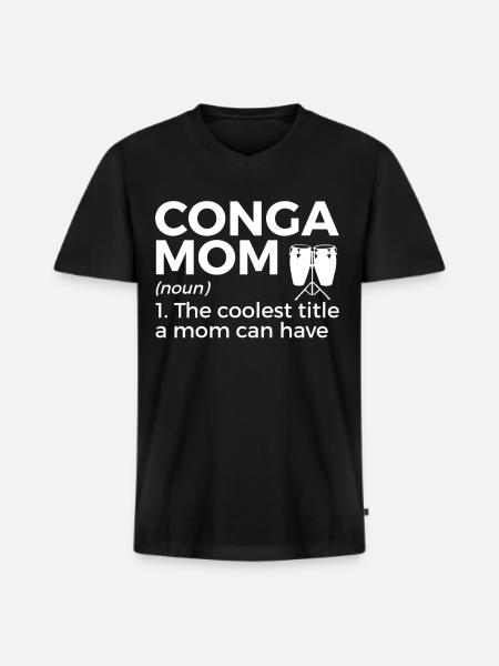 Konga musician - Men's Premium Organic T-shirt with V-neck - black