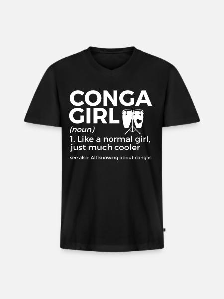 Konga musician - Men's Premium Organic T-shirt with V-neck - black