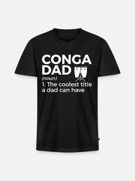 Musicien Konga - T-shirt encolure en V Premium bio Homme - noir