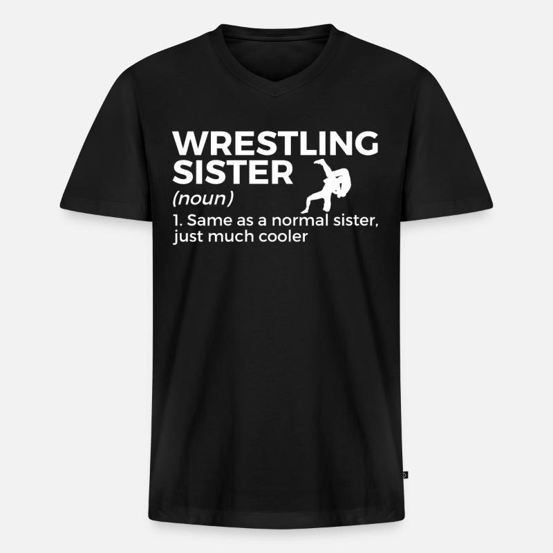 Wrestling - Männer Premium Bio T-Shirt mit V-Ausschnitt - Schwarz