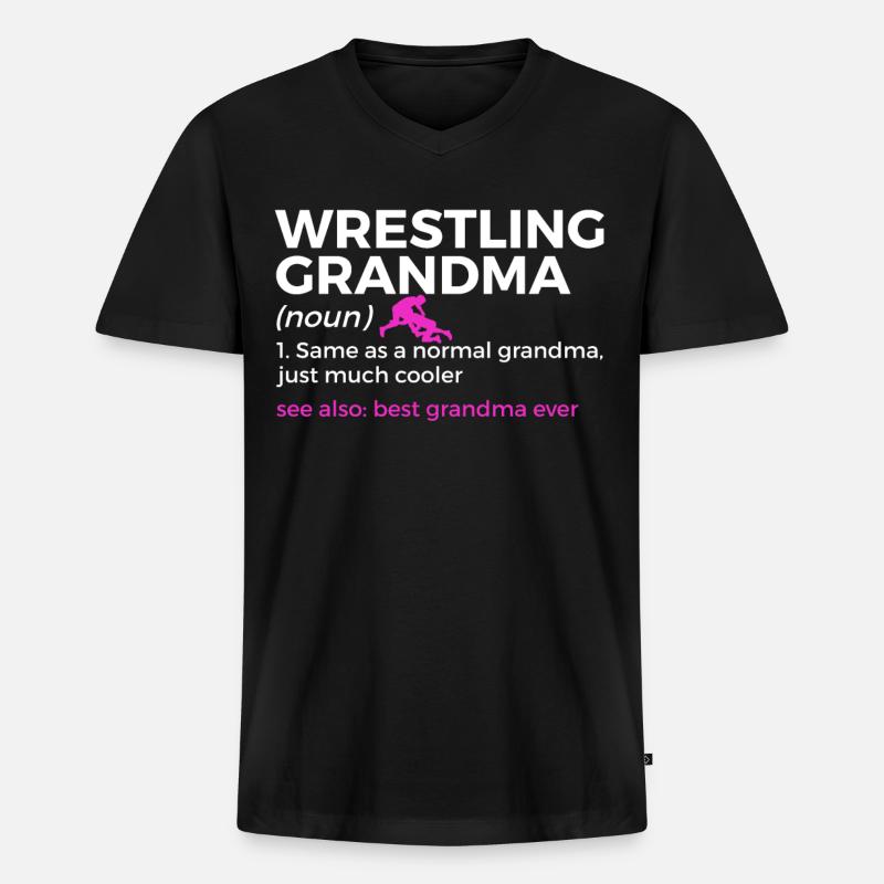 Wrestling - Männer Premium Bio T-Shirt mit V-Ausschnitt - Schwarz