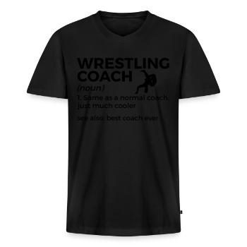 Wrestling - Männer Premium Bio T-Shirt mit V-Ausschnitt - Schwarz - Vorne - Nico (187cm)