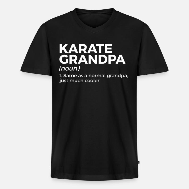 Karate - Männer Premium Bio T-Shirt mit V-Ausschnitt - Schwarz