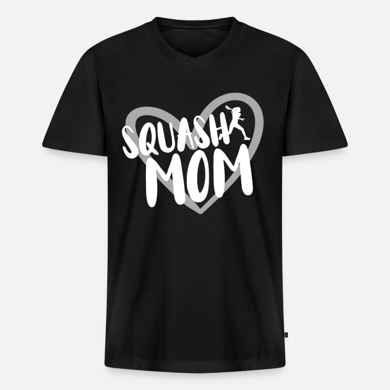 Squash Spieler - Männer Premium Bio T-Shirt mit V-Ausschnitt - Schwarz