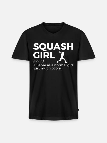 Squash Player - Men's Premium Organic T-shirt with V-neck - black