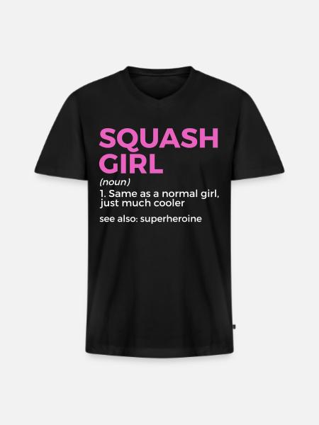 Squash Player - Men's Premium Organic T-shirt with V-neck - black