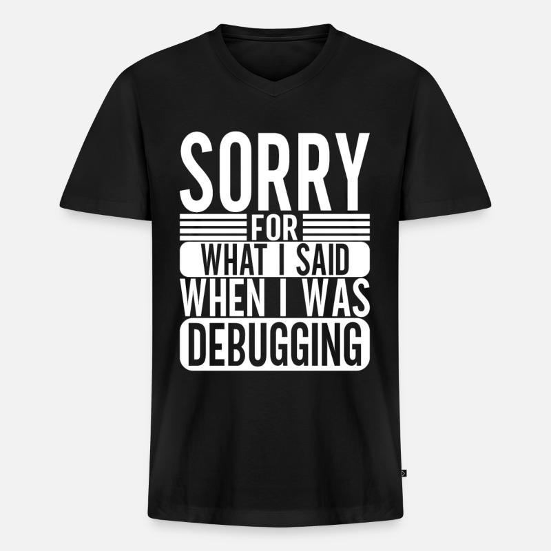 Programmierer Informatiker - Männer Premium Bio T-Shirt mit V-Ausschnitt - Schwarz