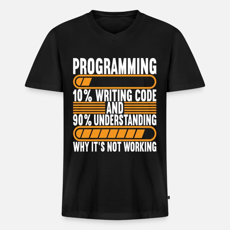 Programmierer Informatiker - Männer Premium Bio T-Shirt mit V-Ausschnitt - Schwarz