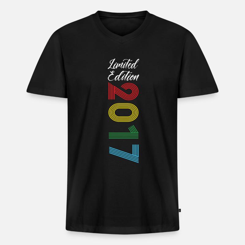 Limited Edition 2017 - Männer Premium Bio T-Shirt mit V-Ausschnitt - Schwarz