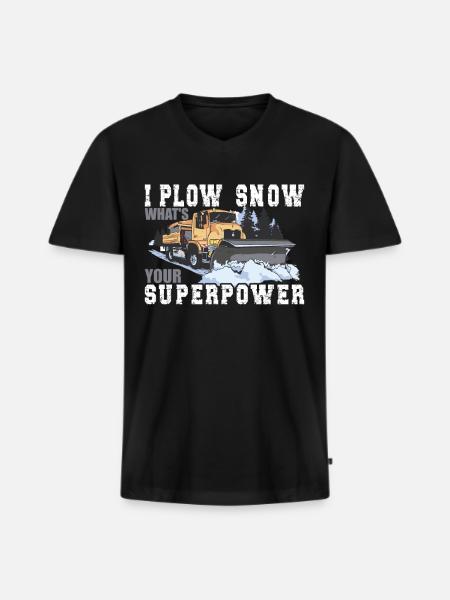 I Plow Snow Schneepflugfahrer - Männer Premium Bio T-Shirt mit V-Ausschnitt - Schwarz