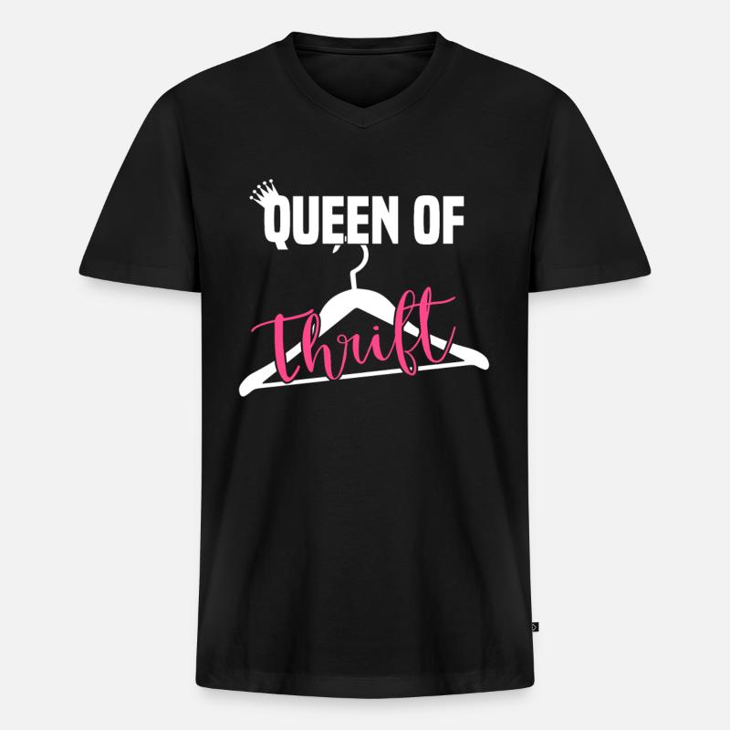 Secondhandladen Secondhand Öko Hipster Gebraucht - Männer Premium Bio T-Shirt mit V-Ausschnitt - Schwarz