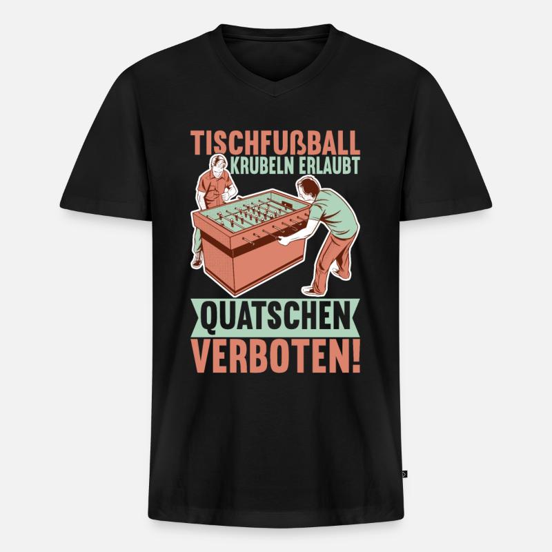Tischfussball Tischkicker - Männer Premium Bio T-Shirt mit V-Ausschnitt - Schwarz