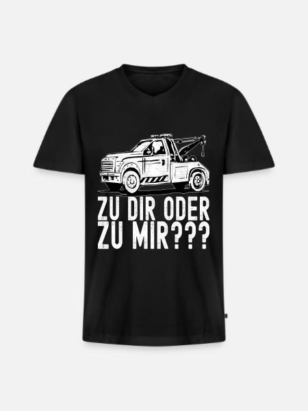 Abschleppwagen Abschleppdienst - Männer Premium Bio T-Shirt mit V-Ausschnitt - Schwarz