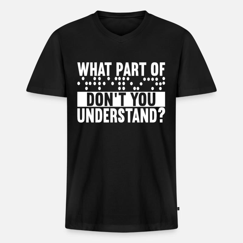 Blind Sehbehinderung - Männer Premium Bio T-Shirt mit V-Ausschnitt - Schwarz