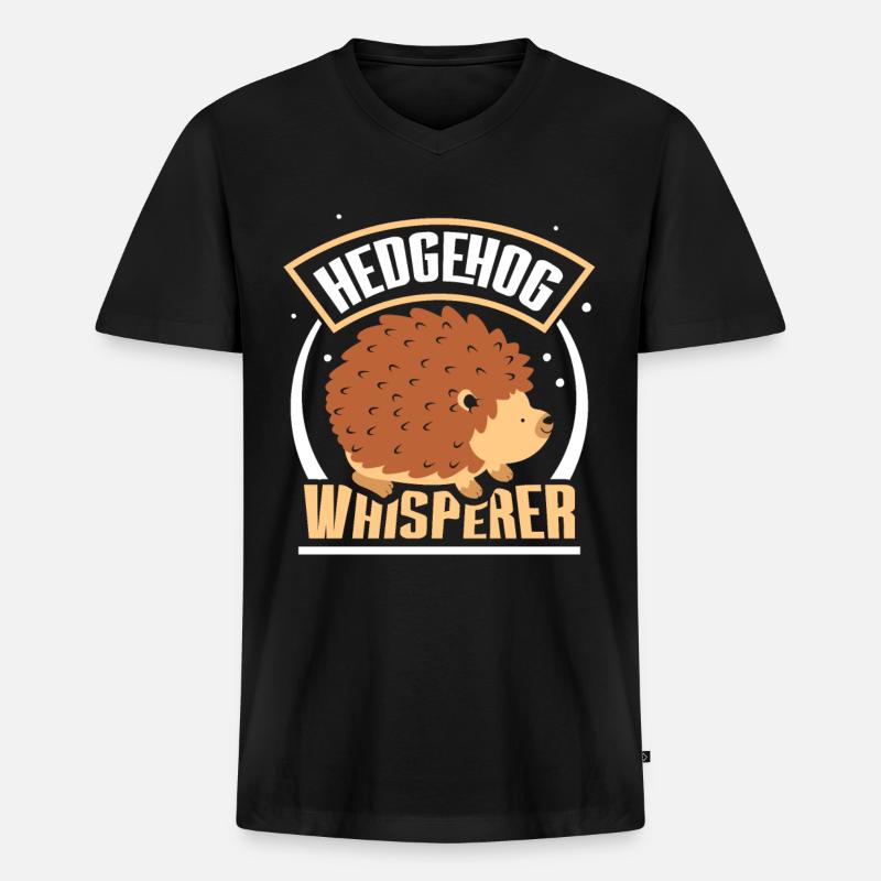 Igel Flüsterer Sprüche Haustier Süß - Männer Premium Bio T-Shirt mit V-Ausschnitt - Schwarz