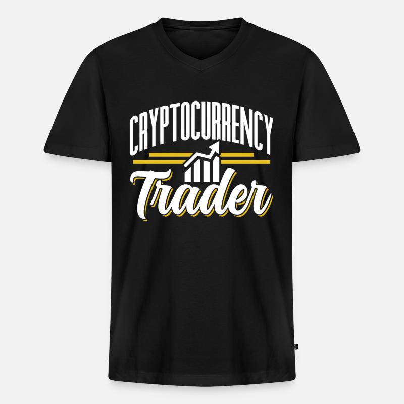 Kryptowährungs Händler Krypto Crypto Trader - Männer Premium Bio T-Shirt mit V-Ausschnitt - Schwarz