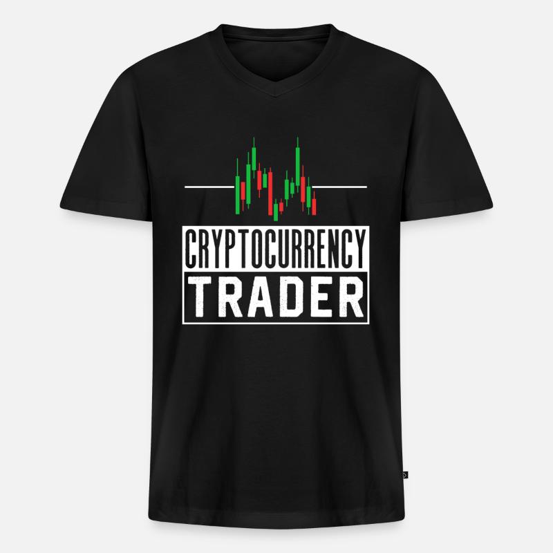Kryptowährungs Händler Trader Krypto Crypto - Männer Premium Bio T-Shirt mit V-Ausschnitt - Schwarz