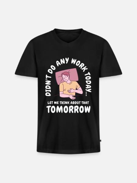 Udskyder arbejde sovende linje kunsttegning - Premium økologisk T-shirt med V-hals til mænd - sort