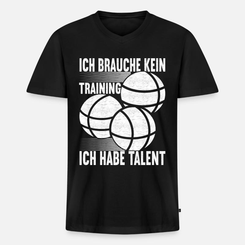 Boule Boulespieler - Männer Premium Bio T-Shirt mit V-Ausschnitt - Schwarz
