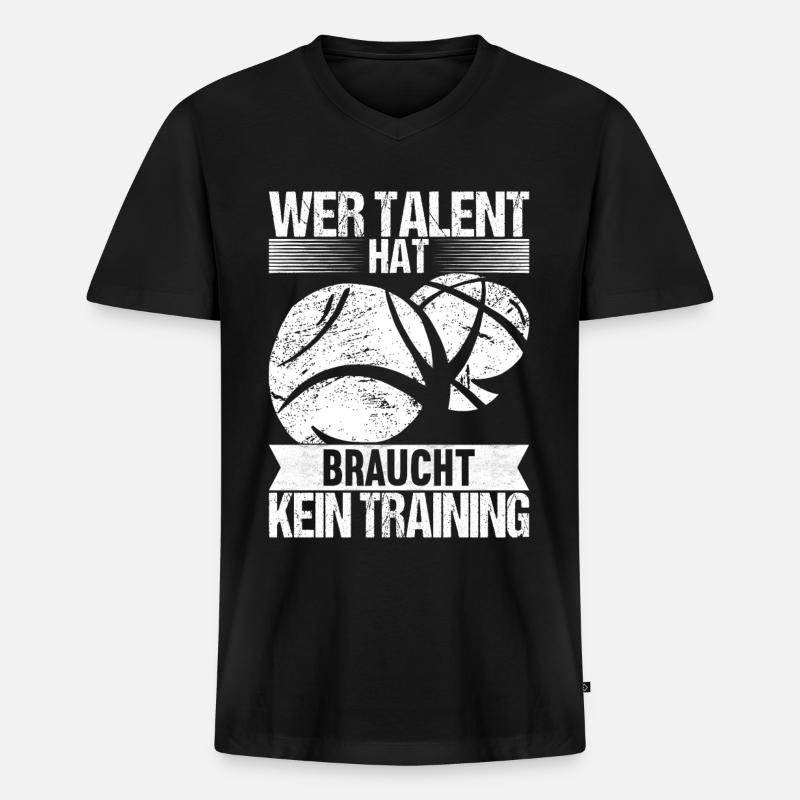 Boule Boulespieler - Männer Premium Bio T-Shirt mit V-Ausschnitt - Schwarz