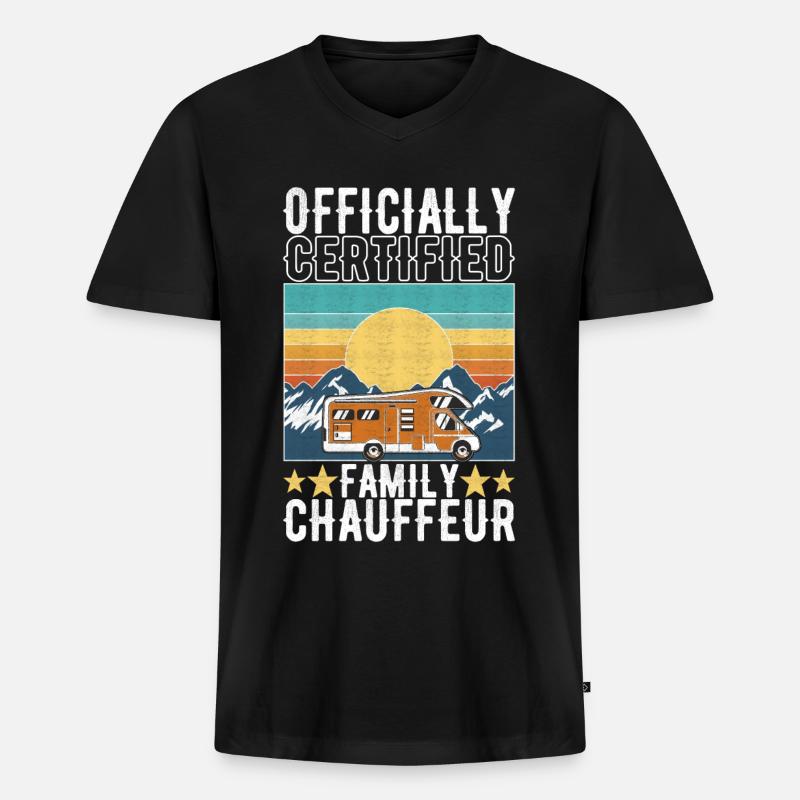 Camping Wohnmobil - Männer Premium Bio T-Shirt mit V-Ausschnitt - Schwarz