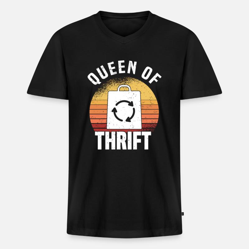 Secondhandladen Secondhand Öko Hipster Gebraucht - Männer Premium Bio T-Shirt mit V-Ausschnitt - Schwarz