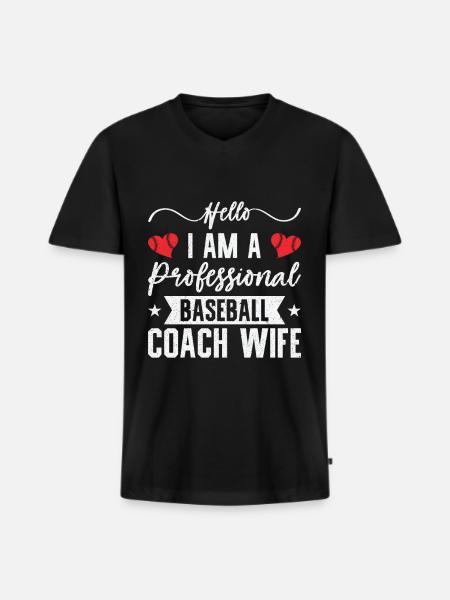 Baseball-Trainerin Ehefrau Berufstätige Mutter - Männer Premium Bio T-Shirt mit V-Ausschnitt - Schwarz
