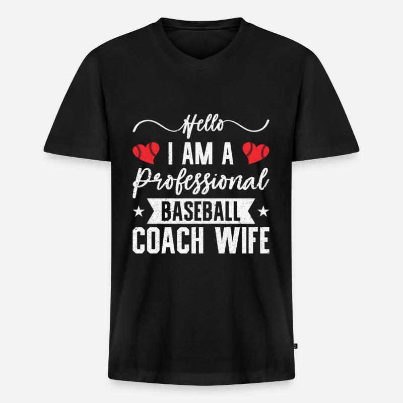 Baseball-Trainerin Ehefrau Berufstätige Mutter - Männer Premium Bio T-Shirt mit V-Ausschnitt - Schwarz