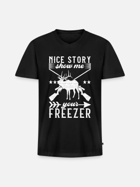 Hunting Hunter Hunting Deer - Men's Premium Organic T-shirt with V-neck - black