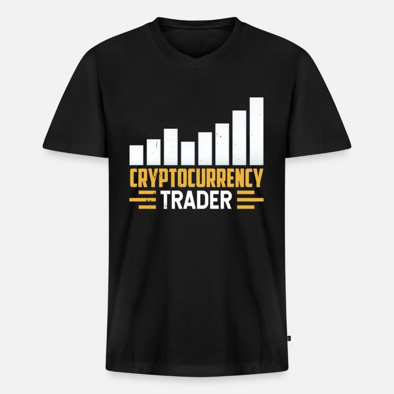 Kryptowährungs Händler Krypto Trader Crypto - Männer Premium Bio T-Shirt mit V-Ausschnitt - Schwarz