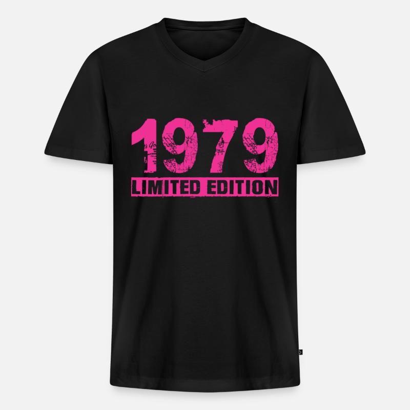 Limited Edition 1979 - Männer Premium Bio T-Shirt mit V-Ausschnitt - Schwarz