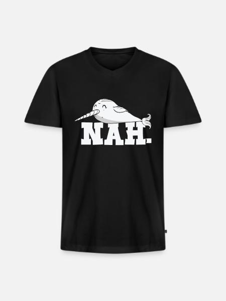 Procrastinating Narwhal Lover Aquatic Animals - Men's Premium Organic T-shirt with V-neck - black
