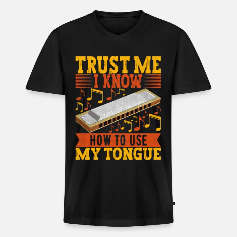 Harmonica Harmonica - Men's Premium Organic T-shirt with V-neck - black