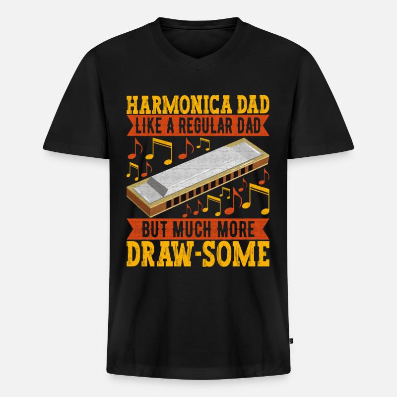 Harmonica Harmonica - Men's Premium Organic T-shirt with V-neck - black