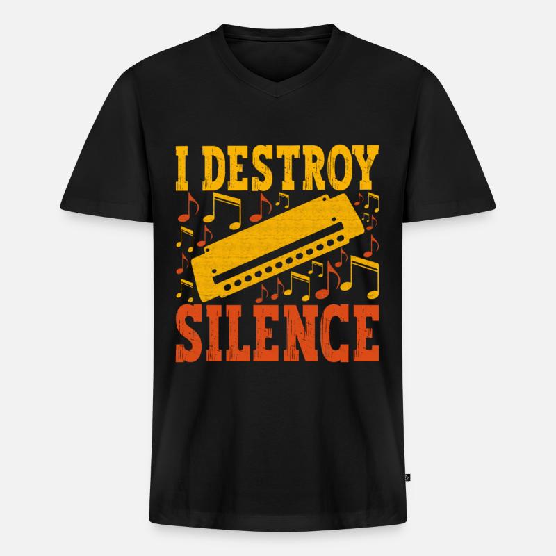 Harmonica Harmonica - Men's Premium Organic T-shirt with V-neck - black