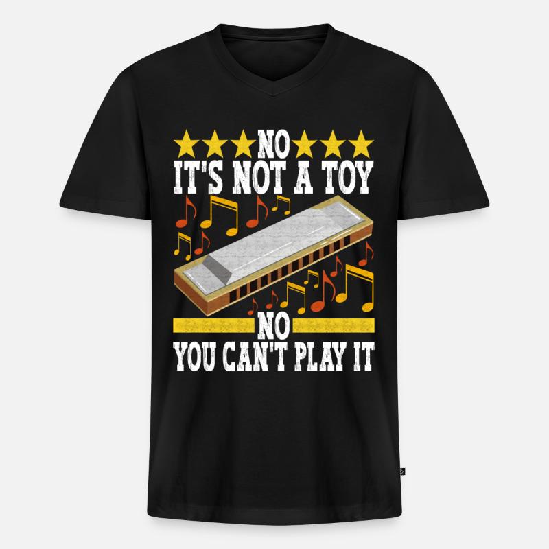 Harmonica Harmonica - Men's Premium Organic T-shirt with V-neck - black