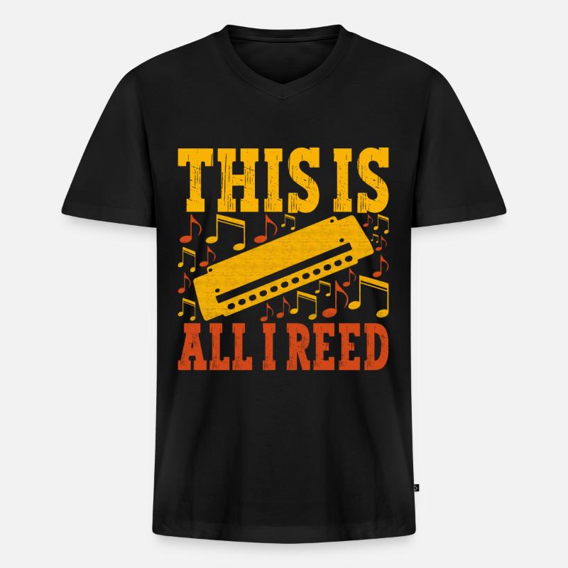 Harmonica Harmonica - T-shirt encolure en V Premium bio Homme - noir