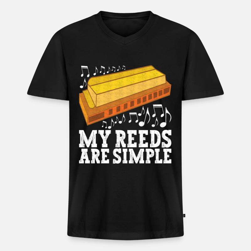 Harmonica Harmonica - Men's Premium Organic T-shirt with V-neck - black
