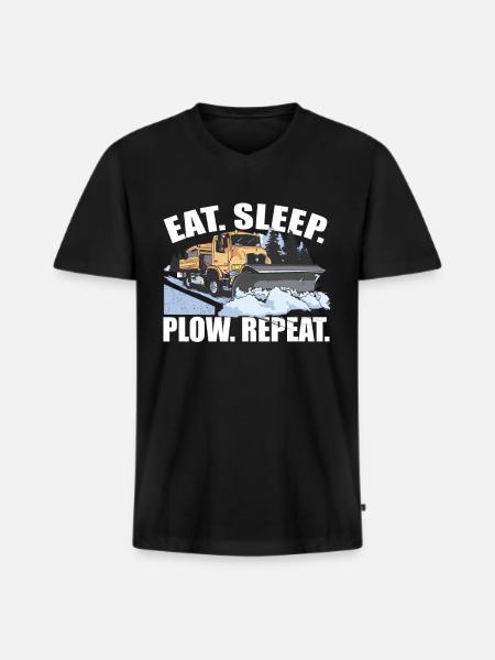 Eat Sleep Plow Repeat - Men's Premium Organic T-shirt with V-neck - black