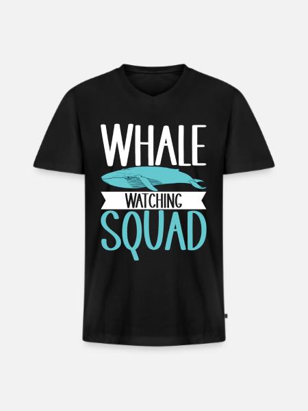Whale Watchers - Men's Premium Organic T-shirt with V-neck - black